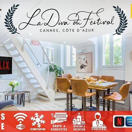 La Diva Du Festival - 10 Mn A Pied Palais & Plages - Cosy & Calme - Clim - Wifi Cannes Luaran gambar